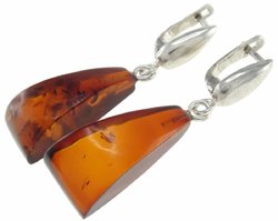 Сережки бурштинові в фігурному кріпленні